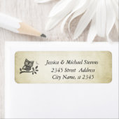 Étiquette Élégant chouette chouette romantique vintage (En situation)