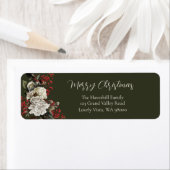 Étiquette Elegant Christmas Floral Return Address (En situation)