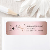 Étiquette Elégant ciseaux d'or rose moderne coiffeur (En situation)