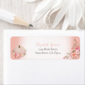 Étiquette Élégant Citrouille Floral Adresse de retour (En situation)