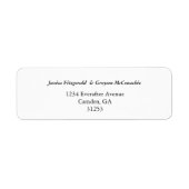 Étiquette Élégant Classic Black and White Mariage Adresse (Devant)