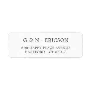 Étiquette Elegant Classic Silver Grey Mariage Adresse de ret