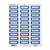 Étiquette Élégant classique clair professionnel bleu blanc (Feuille entière)
