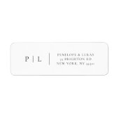 Étiquette Élégant Classique Monogramme Minimal Adresse de Re (Devant)