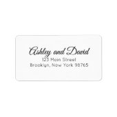 Étiquette Élégant classique Script Retourner l'étiquette d'a (Devant)