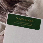 Étiquette Elegant Classy Dark Green Leather Adresse de retou