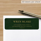 Étiquette Elegant Classy Dark Green Leather Adresse de retou