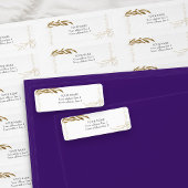 Étiquette Elégant Confetti Feuille Or encadré Adresse de ret