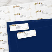 Étiquette Elégant Confetti Feuille Or encadré Adresse de ret