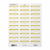 Étiquette Élégant Confetti Or Script Luxe Moderne Plain (Feuille entière)