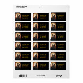 Étiquette Elegant Couple Silhouette with Roses (Feuille entière)