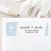 Étiquette ELEGANT CROSS stylisé brosse trait trait bébé garç (En situation)