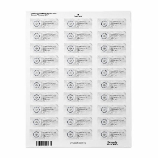 Étiquette Elegant Custom Business Return Address Label (Feuille entière)