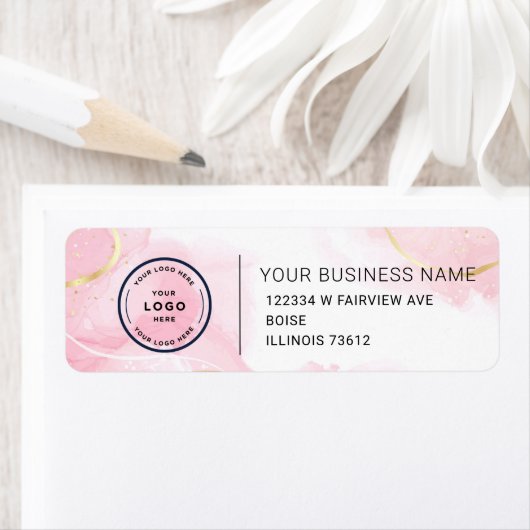 Étiquette Elegant Custom Business Return Address Label (En situation)