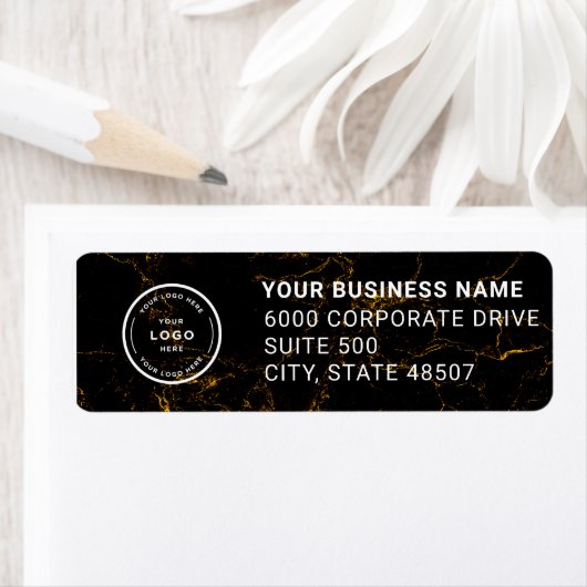 Étiquette Elegant Custom Business Return Address Label (En situation)