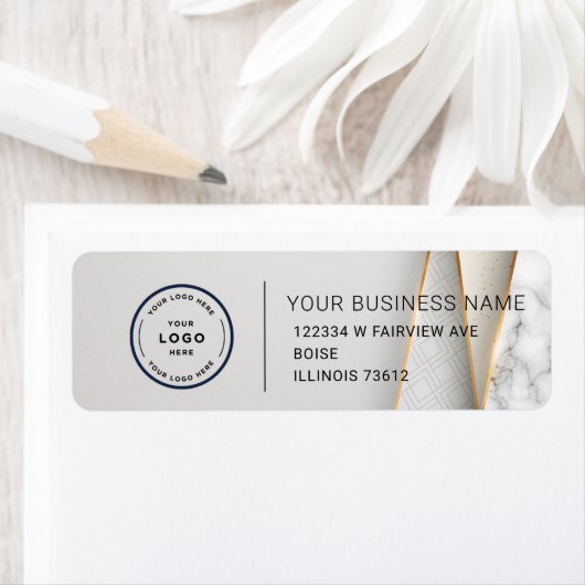 Étiquette Elegant Custom Business Return Address Label (En situation)