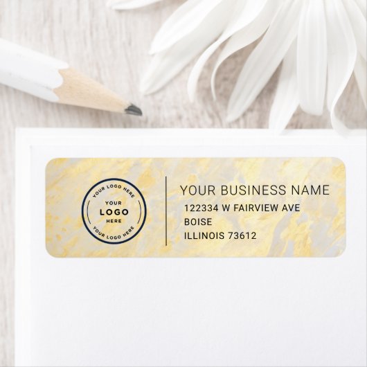 Étiquette Elegant Custom Business Return Address Label (En situation)