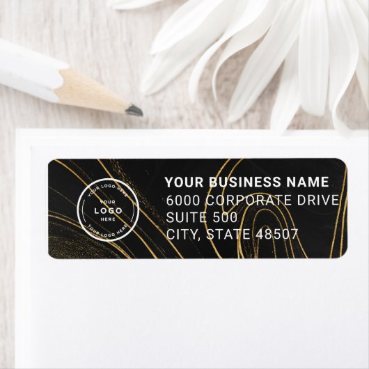 Étiquette Elegant Custom Business Return Address Label (En situation)