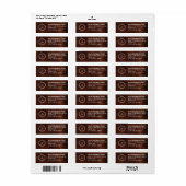 Étiquette Elegant Custom Business Return Address Label (Feuille entière)