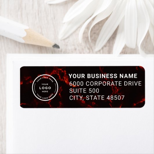 Étiquette Elegant Custom Business Return Address Label (En situation)