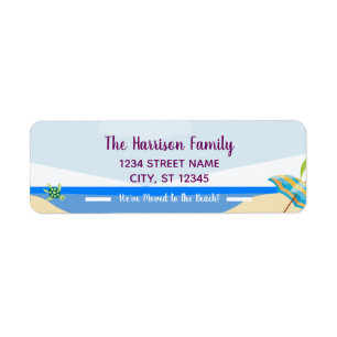 Étiquette Elegant Cute We have Moved Beach Turtle Nouvelle a