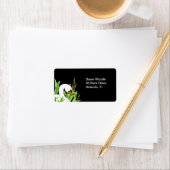 Étiquette Élégant cygne blanc (En situation)