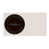 Étiquette Elégant Dark Brown & Light Turquoise Monogramme Ad (Devant)