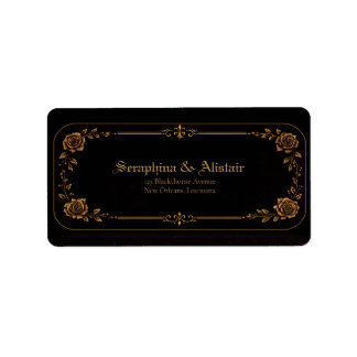 Étiquette Elegant Dark Gothic Wedding Address Labels