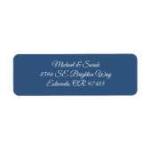 Étiquette Elegant Deep Steel Blue Wedding Return Address (Devant)