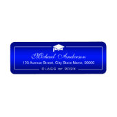 Étiquette Élégant dégradé bleu clair - Diplôme de fin d'étud (Devant)