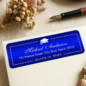 Étiquette Élégant dégradé bleu clair - Diplôme de fin d'étud