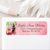 Étiquette Elegant Delicate et Feminine rose Adresse photo (En situation)