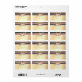 Étiquette Elégant Design Faux Gold, Gratuit, Fleurs (Feuille entière)