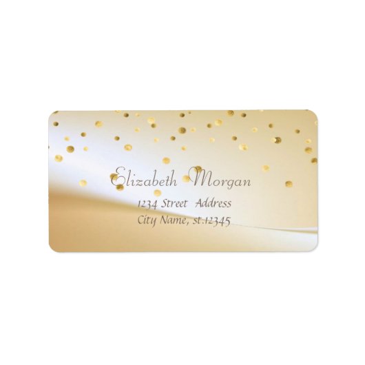 Étiquette Elégant Design, Fux Gold Foil Confetti (Devant)