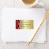 Étiquette Elégant design Mariage rouge et or (En situation)