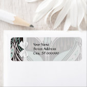 Étiquette élégant design turquoise et vin Art nouveau (En situation)