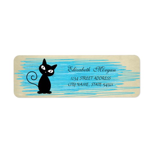 Étiquette Élégant Drôle Mignon Chat Label (Devant)