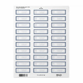 Étiquette Elegant Dusty Blue Cross Boy Baptism Address  (Feuille entière)