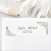 Étiquette Elegant Dusty Blue Wedding Return Address Label (En situation)