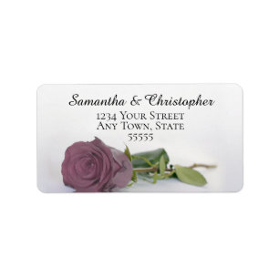 Étiquette Elegant Dusty Mauve Rose Rose Mariage Adresse
