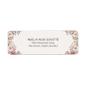 Étiquette Elegant Dusty Pink Cream Magnolia Floral Wedding (Devant)