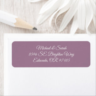 Étiquette Elegant Dusty Rose Mauve Adresse de retour