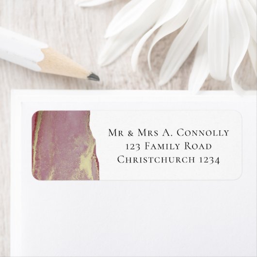 Étiquette Elegant Dusty Viva Magenta Adresse de retour (En situation)