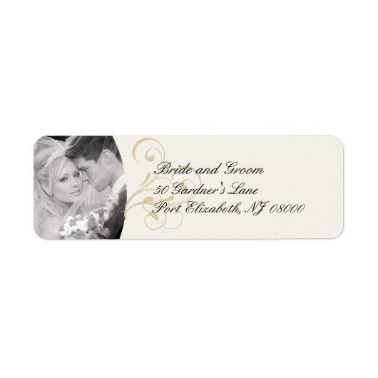 Étiquette Élégant Ecru Victorian Return Address Labels (Devant)