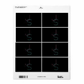 Étiquette Élégant Éditable Deux Initiales D'Apparence Modern (Feuille entière)