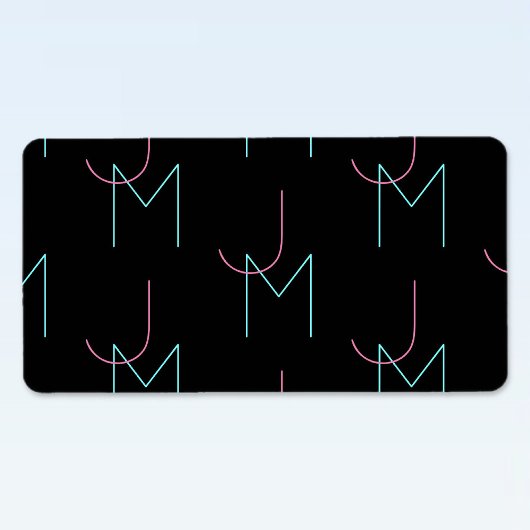 Étiquette Élégant Éditable Deux Initiales Modernes Carrelées