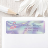 Étiquette Élégant, élégant, Flamant rose rose Holographique (En situation)