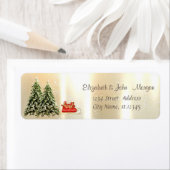 Étiquette Élégant, Élégant Pine Trees, Sleigh De Noël (En situation)