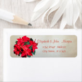 Étiquette Élégant, élégant, Poinsettia de Noël (En situation)