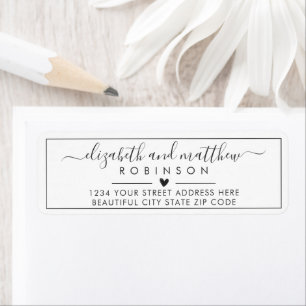 Étiquette Élégant Élégant Script Mariage Adresse de retour É